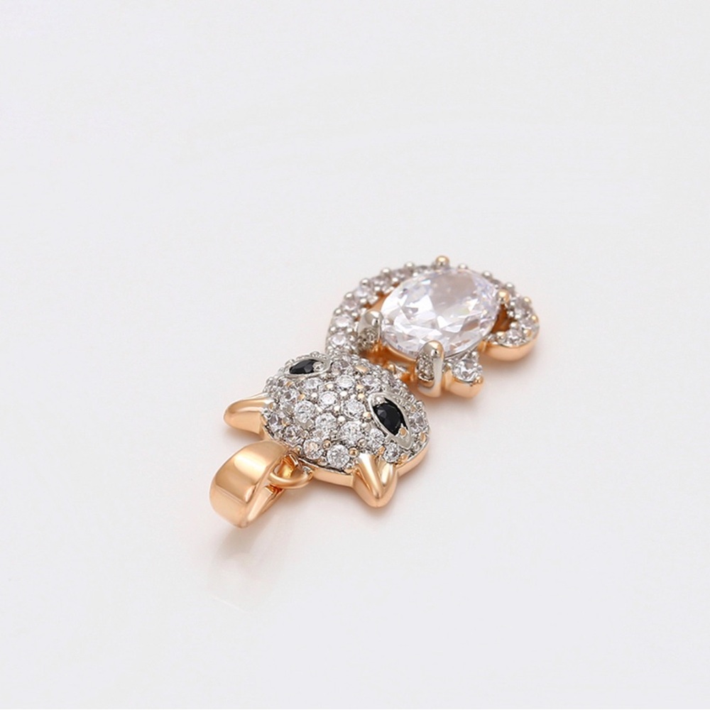 Cat Necklace | Real Crystal 18K Gold Plated Water Resistant Dainty Jewelry - Picture 6 of 12